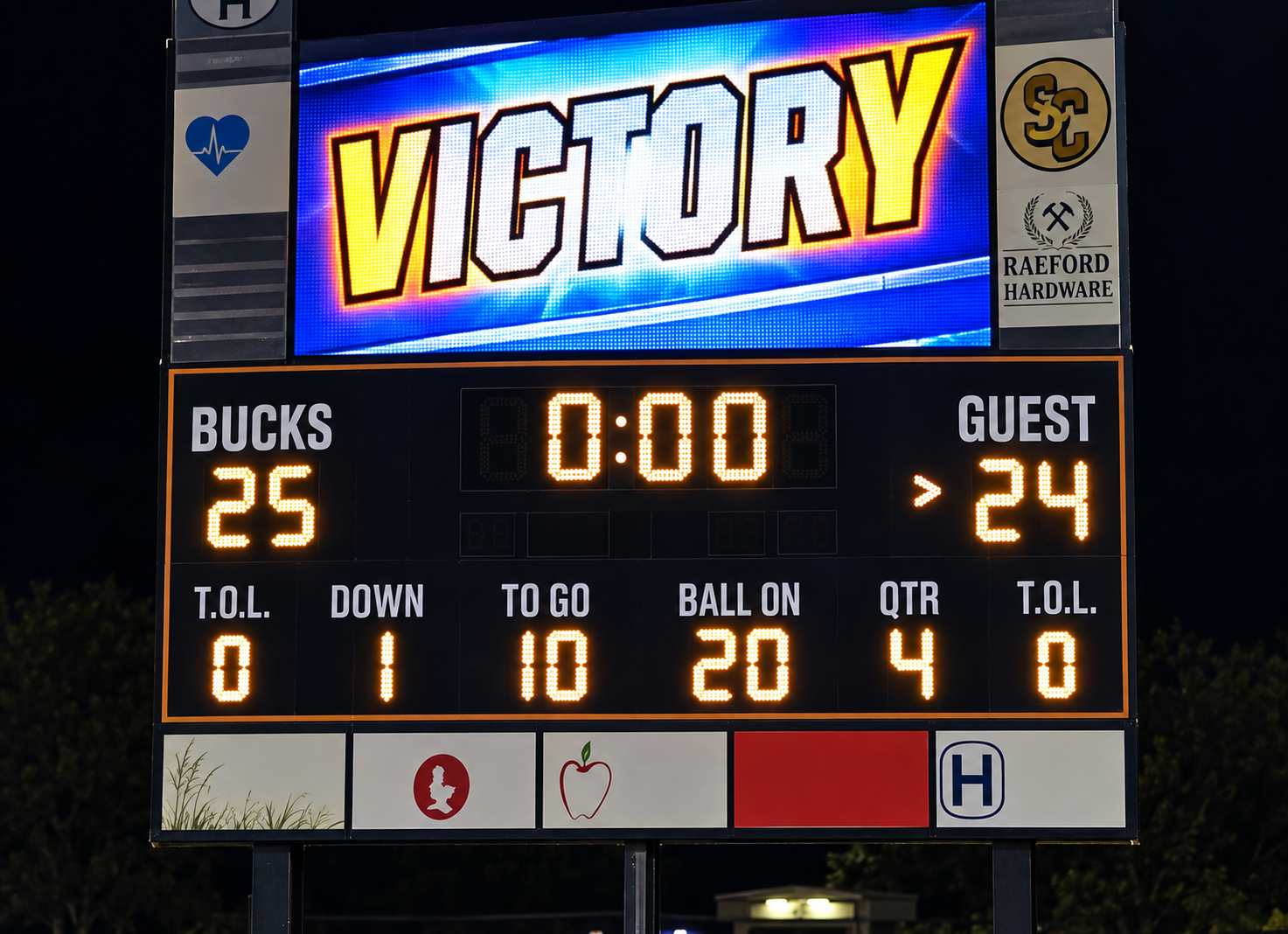 Victory Score Board We Are Hoke